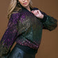ENTERTAIN ME SEQUIN BOMBER JACKET