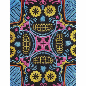 Skull Embroidered Pillow Cover - Thailand