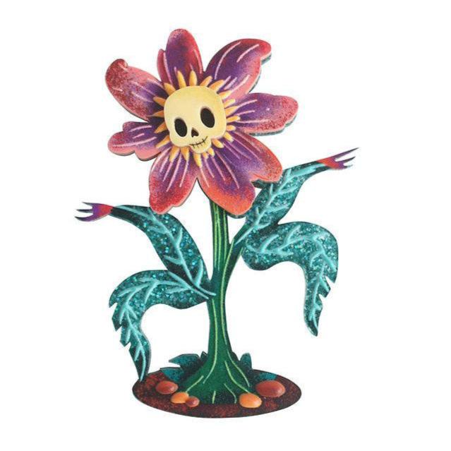 Skull Flower Brooch by Laliblue