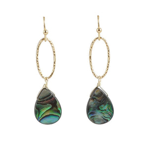 Sky Fall Bronze Earrings-Abalone