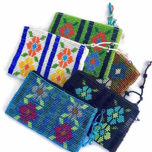 Small Flowers Beaded Coin Purse - Guatemala