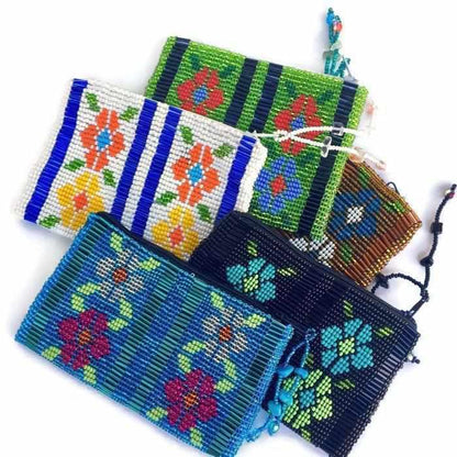 Small Flowers Beaded Coin Purse - Guatemala