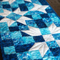 Standout Stars in Icy Blue Quilted Table Runner Precut Quilt Kit