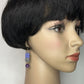Retro Space Pad Earrings in Purple and Gray