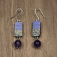 Retro Space Pad Earrings in Purple and Gray