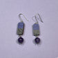 Retro Space Pad Earrings in Purple and Gray