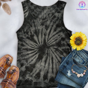 Spider Black Hand-Dyed Tank Top