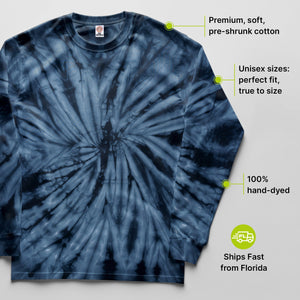 Spider Navy Hand Dyed Long Sleeve