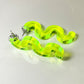 Chunky Squiggle Statement Earrings - Black Light Reactive Clear Green