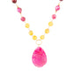 St. Augustine Pink Agate Golden Pendant Necklace