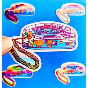 90s Holographic Clear Phone Sticker