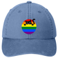 Garment washed Dad Hat - Rainbow Cat Design