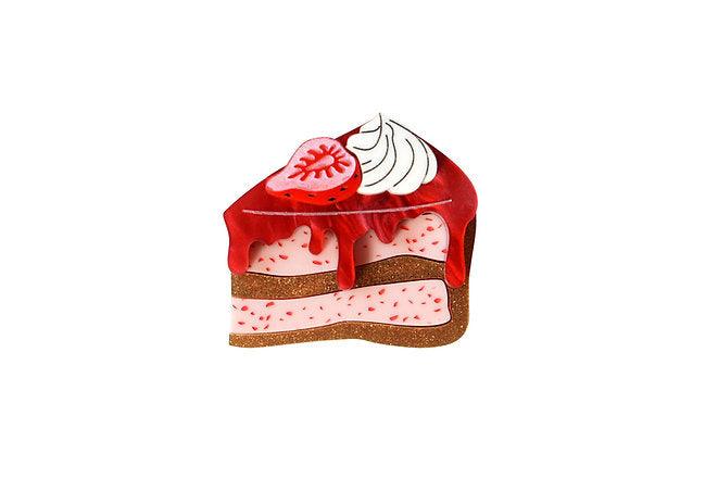 Strawberry Cake Brooch by Laliblue