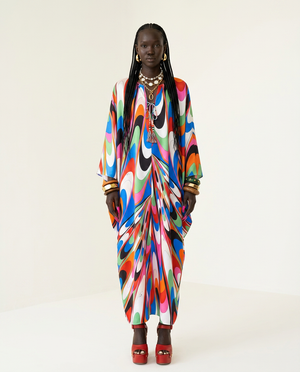 Vibrant Printed Loose Maxi Dress