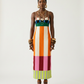 Vibrant Striped Bodycon Maxi Dress