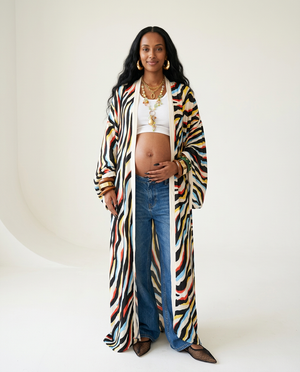 Vibrant Printed Maxi Kimono