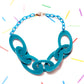 Teal Blue Chunky Chain Necklace