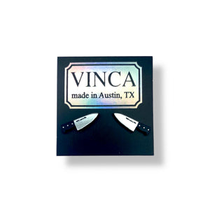 Teeny Tiny 1/2" Chef's Knife Earrings in Silver