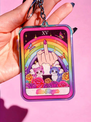 The Finger Rainbow Acrylic Keychain