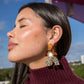 Fiona Glam Mixed Media Earrings Tiger Eye