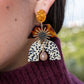 Fiona Glam Mixed Media Earrings Tiger Eye