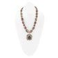 Tribecca Blue Abalone and Black Smoky Quartz Golden Statement Necklace