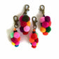 Uva Pompom Cluster Multicolor Boho Bag Charm | Zipper Pull - Thailand