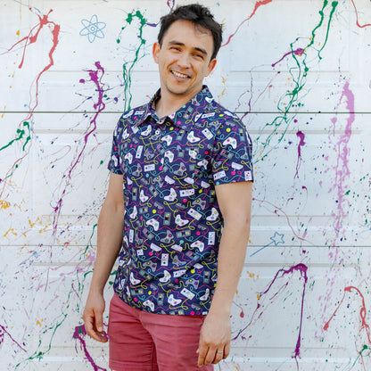 Adult Video Game Controllers Short Sleeve Polo Shirt