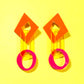 Abstract Link Earrings - Vibrant