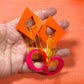 Abstract Link Earrings - Vibrant