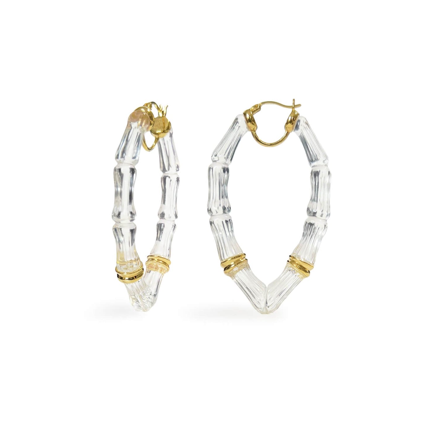 Vivienne Bamboo Lucite Hoop Earrings
