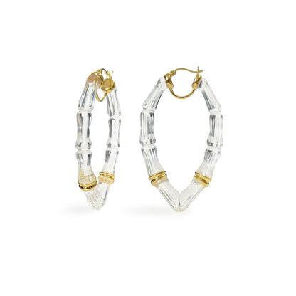 Vivienne Bamboo Lucite Hoop Earrings