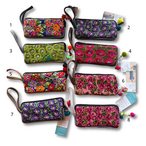 Huipil Embroidered Flower Wallet - Guatemala