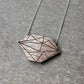 Mid-Century Modern Geometric Walnut Pendant Necklace