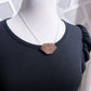 Mid-Century Modern Geometric Walnut Pendant Necklace