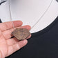 Mid-Century Modern Geometric Walnut Pendant Necklace