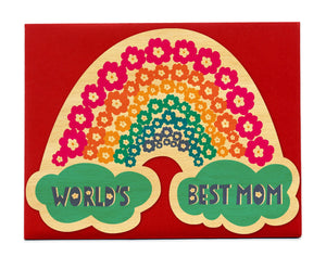 Mom Rainbow Wood Mother's Day Card