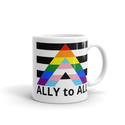 Ally to ALL White glossy mug