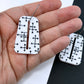 Eames Inspired White and Black Pin Dots Earrings