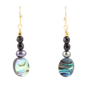 Xavier Abalone Onyx Earrings