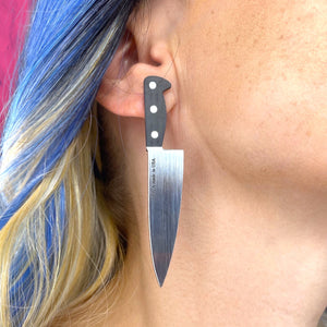 LAST CHANCE! XL 3" Chef's Knife Earrings