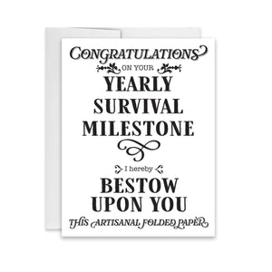 Yearly Survival Milestone Birthday Card