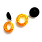 Mustard Yellow Stripe Donut Drop Earrings