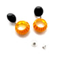 Mustard Yellow Stripe Donut Drop Earrings