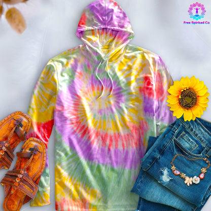 Zen Rainbow Hand-Dyed Long Sleeve Hoodie