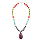 Zion Multi-Color Purple Pendant Necklace